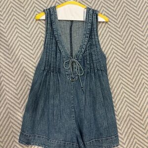 Free people denim romper!